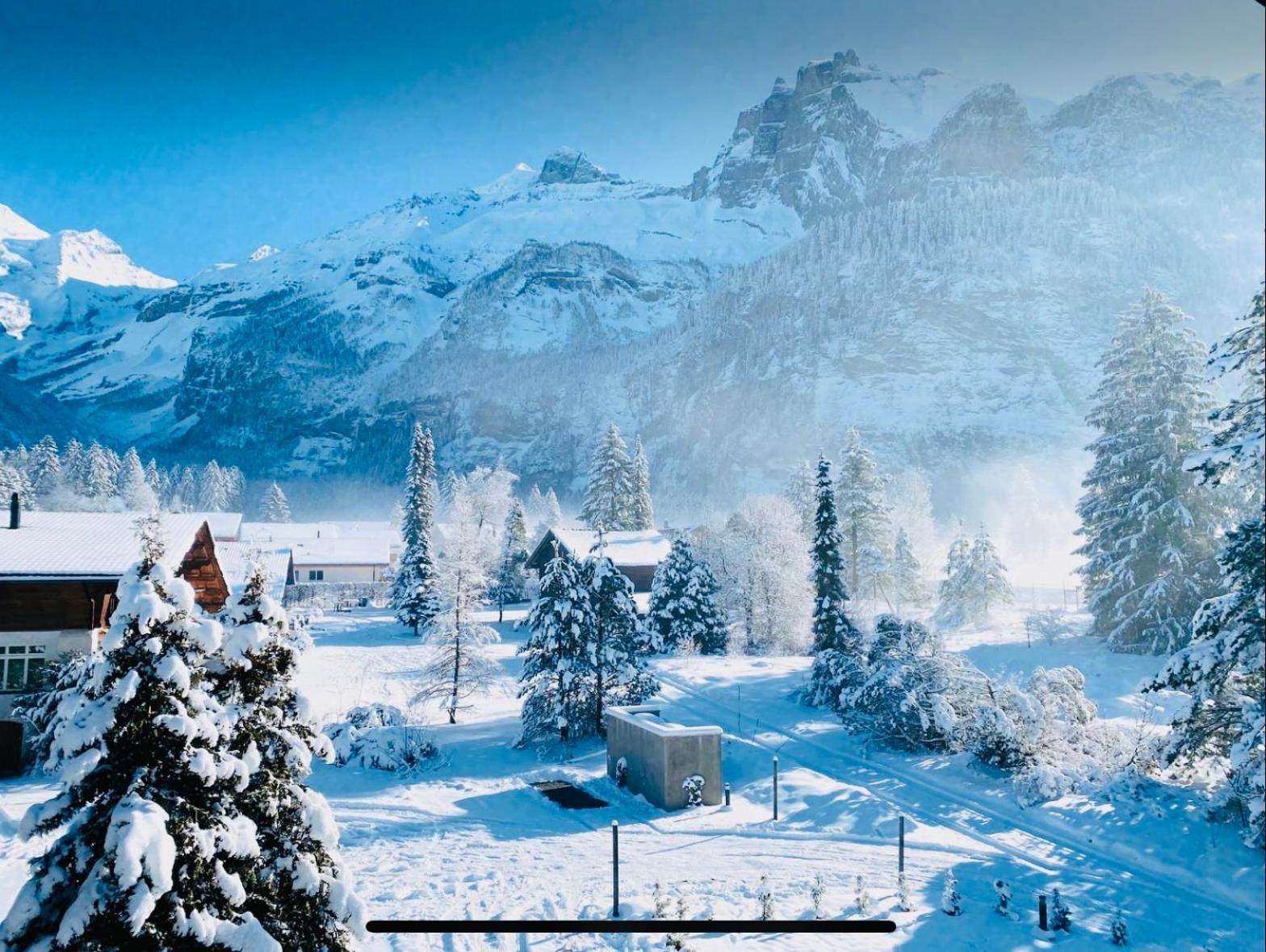 Apartamento Cute & Cozy Oasis, Private Afternoon Sun Terrace Kandersteg Exterior foto